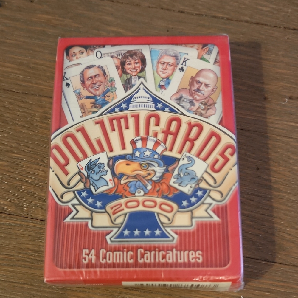 Politicards- 2000 Comic Caricatures Playing Card Deck- NEW /SEALED
